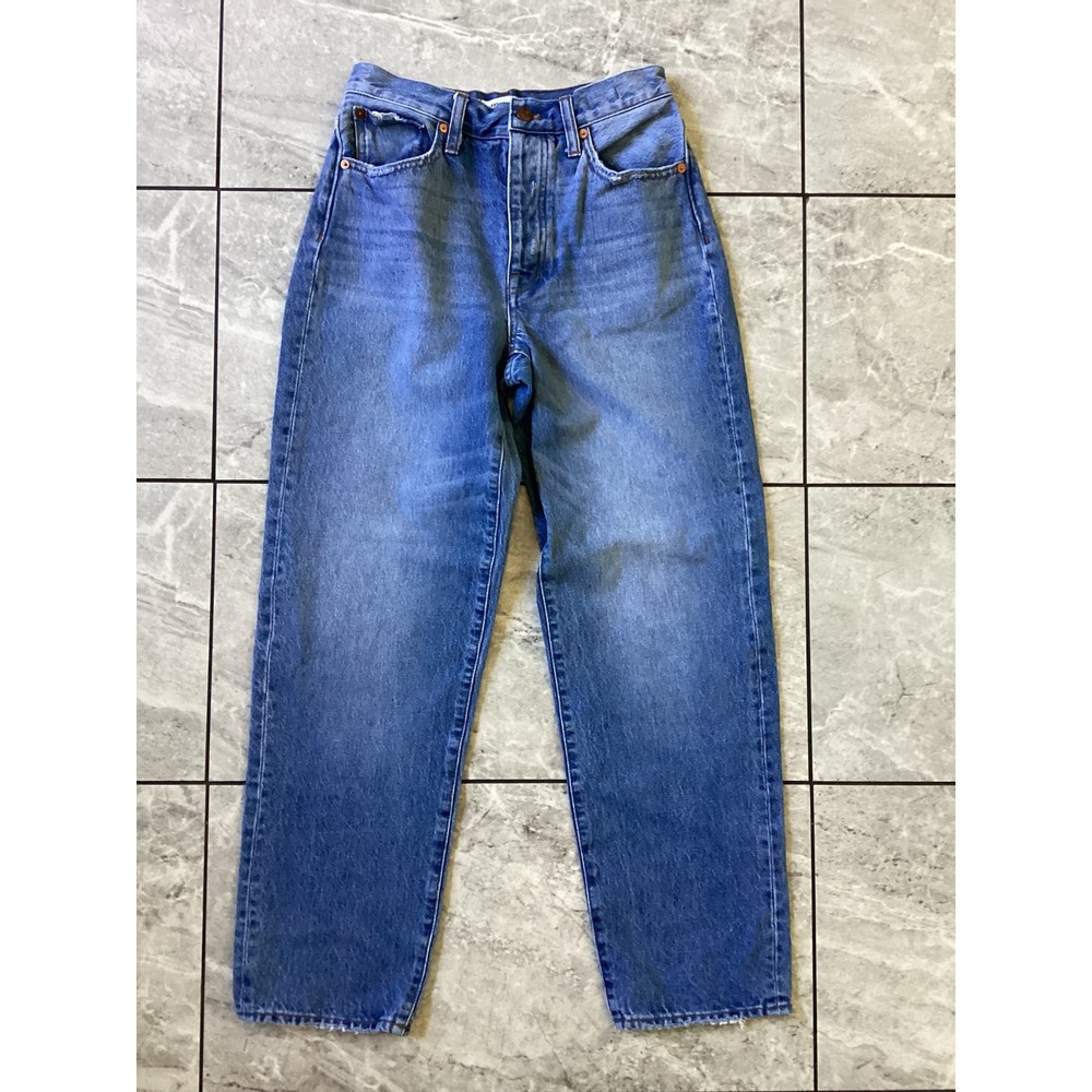 Madewell The Dadjean High Rise Straight Leg Jeans Medium Wash Size 23 Button Fly